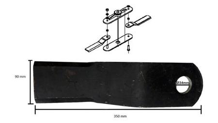 KIT DE CUCHILLAS TM100 PARA REDUCTOR LF-205 PARA MULCHER
