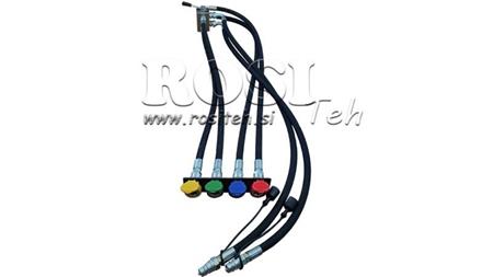 VÁLVULA DE DISTRIBUCIÓN MANUAL CON MANGUERAS PARA TRACTOR VOLQUETE SALIDA DF-6/2 60lit/min