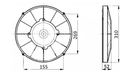 VENTILADOR AXIAL 280mm EMPUJANDO 12V