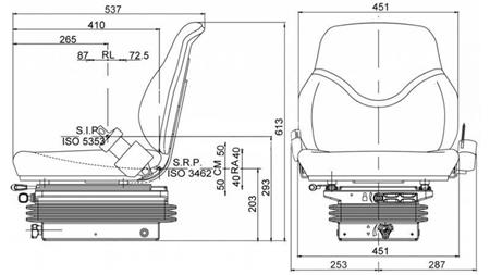 ASIENTO CON SUSPENSIÓN MECÁNICA SC79 HECHO DE TELA