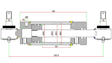 HIDRAULIKUS KORMÁNY HENGER JOHN DEERE OEM-AM147173