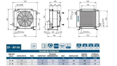 ENFRIADOR DE ACEITE DC 12V HY01602 20-80 LIT
