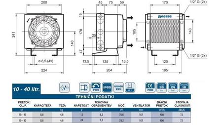 ENFRIADOR DE ACEITE DC 24V HY01004 10-40 LIT