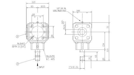 ENGRANAJE EN ÁNGULO TB-19J 1.46:1 (23HP-16.9kW)
