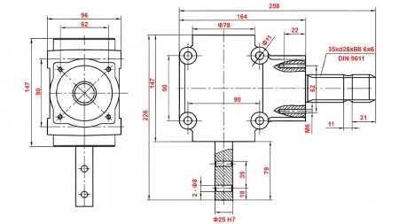 VINKELGEAR L-155J 1: 1.14 (16HP-12KW)