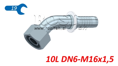HIDRAULIČNI PRIKLJUČAK DKOL 10 L ŽENSKI KOLJENO 45 DN6-M16x1,5