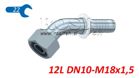 HIDRAULIČNI PRIKLJUČAK DKOL 12 L ŽENSKI KOLJENO 45 DN10-M18x1,5