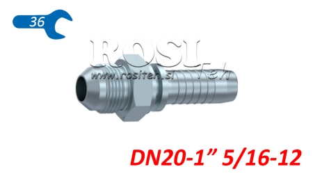 CONECTOR HIDRÁULICO AGJ JIC74° MACHO DN20-1” 5/16-12