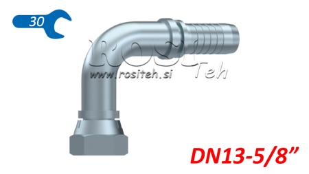 RACCORD HYDRAULIQUE BSP COUDE FEMELLE 90° DN13-5/8