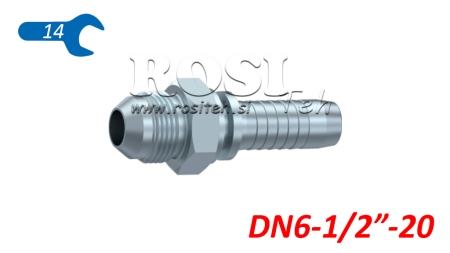 CONEXIÓN HIDRÁULICA AGJ JIC74° MACHO DN6-1/2”-20