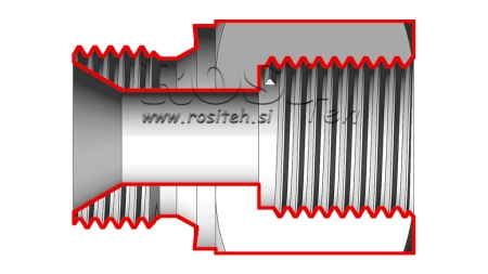 ADAPTADOR HIDRÁULICO MACHO-HEMBRA 3/8-16X1,5