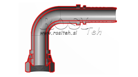 HIDRAVLIČNI PRIKLJUČEK BSP ŽENSKI KOLENO 90° DN19-M26x1,5