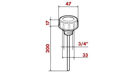FILLER CAP 3/4 WITH LEVEL ROD AND VENT