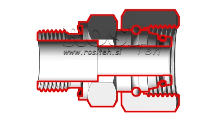 HIDRAVLIČNI DVOVIJAČNIK UVOJNI VIJAČNI SPOJ AOVR ED BSP1/2 - M22X1,5