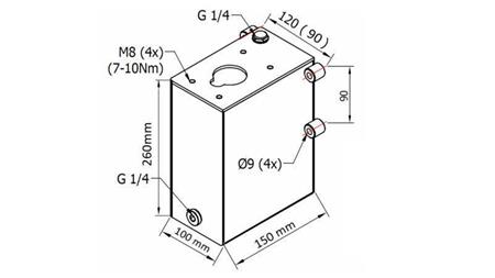DEPÓSITO 3L PARA BOMBA MANUAL - dimensiones