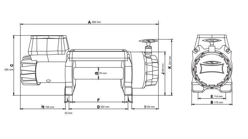 12 V ELEKTRISK VINCH DWH 15000 HD - 6803 kg