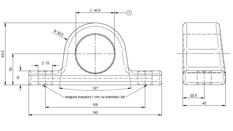 HOLDER TIL TELESKOPISK CYLINDER FI40