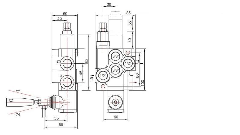 HYDRAULISK VENTIL 1xP40 FLYDENDE