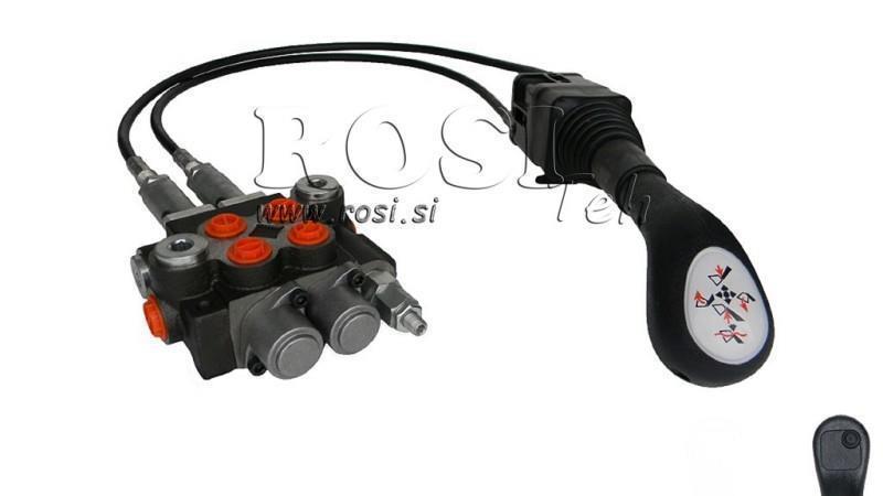 JOYSTICK 1x BOTÓN CON POLEA 1 m Y VÁLVULA HIDRÁULICA 2xP40 l.