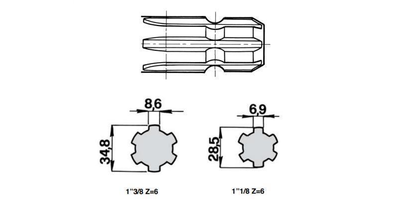 KARDAN -ADAPTER 1''3/8 til 1''1/8