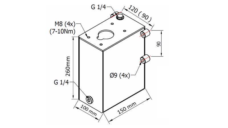 DEPÓSITO 3L PARA BOMBA MANUAL - dimensiones